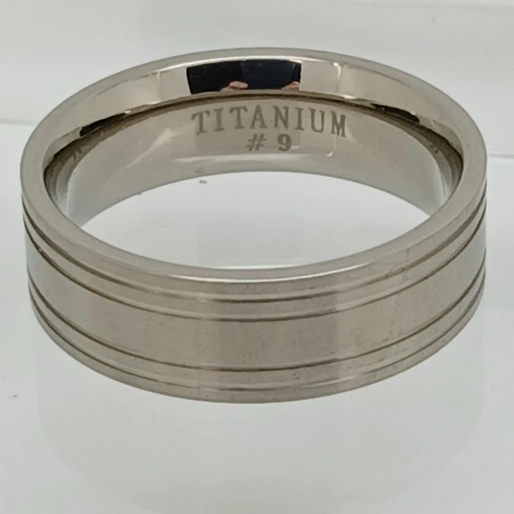 Unique Vintage | Accessories | Vintage Titanium 7mm Comfort Fit Grooved ...